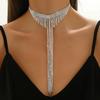 Voll Diamant Quaste Halskette Sexy Übertrieben Lange Schlüsselbeinkette Pulloverkette, Leichte Luxus Strass Halskette