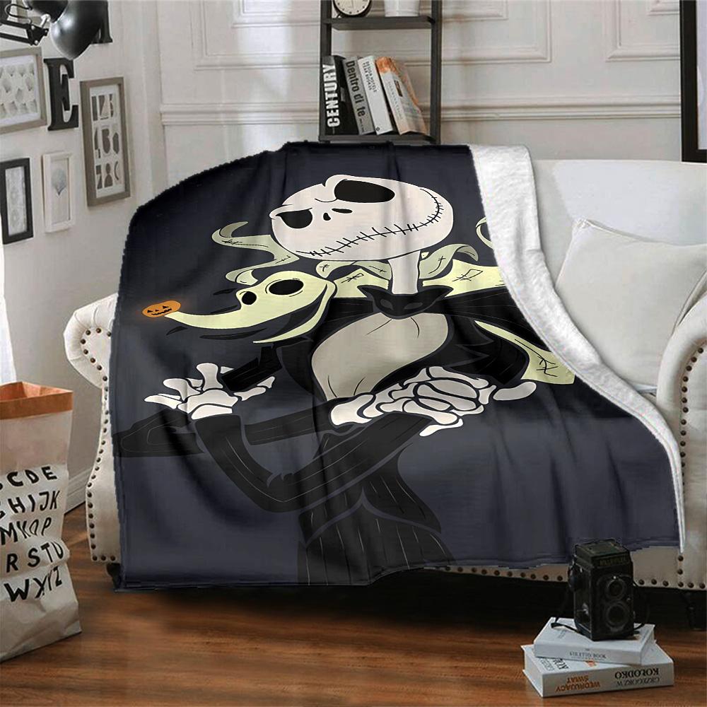 Jack Skellington Blanket Comfortable Great for Couch Chair Office Four Seasons Multipurpose Digital Print Ideal Gift For Birthday Valentine'S Day