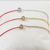 Korean Fashion 18K Rose Gold Zodiac Bracelet with Single Diamond & Red Rope Design for Women