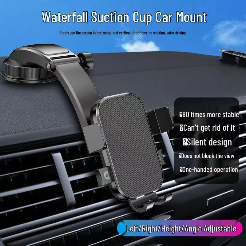 2025 Gravity Support Suction Cup Car Phone Holder for Dashboard Navigation