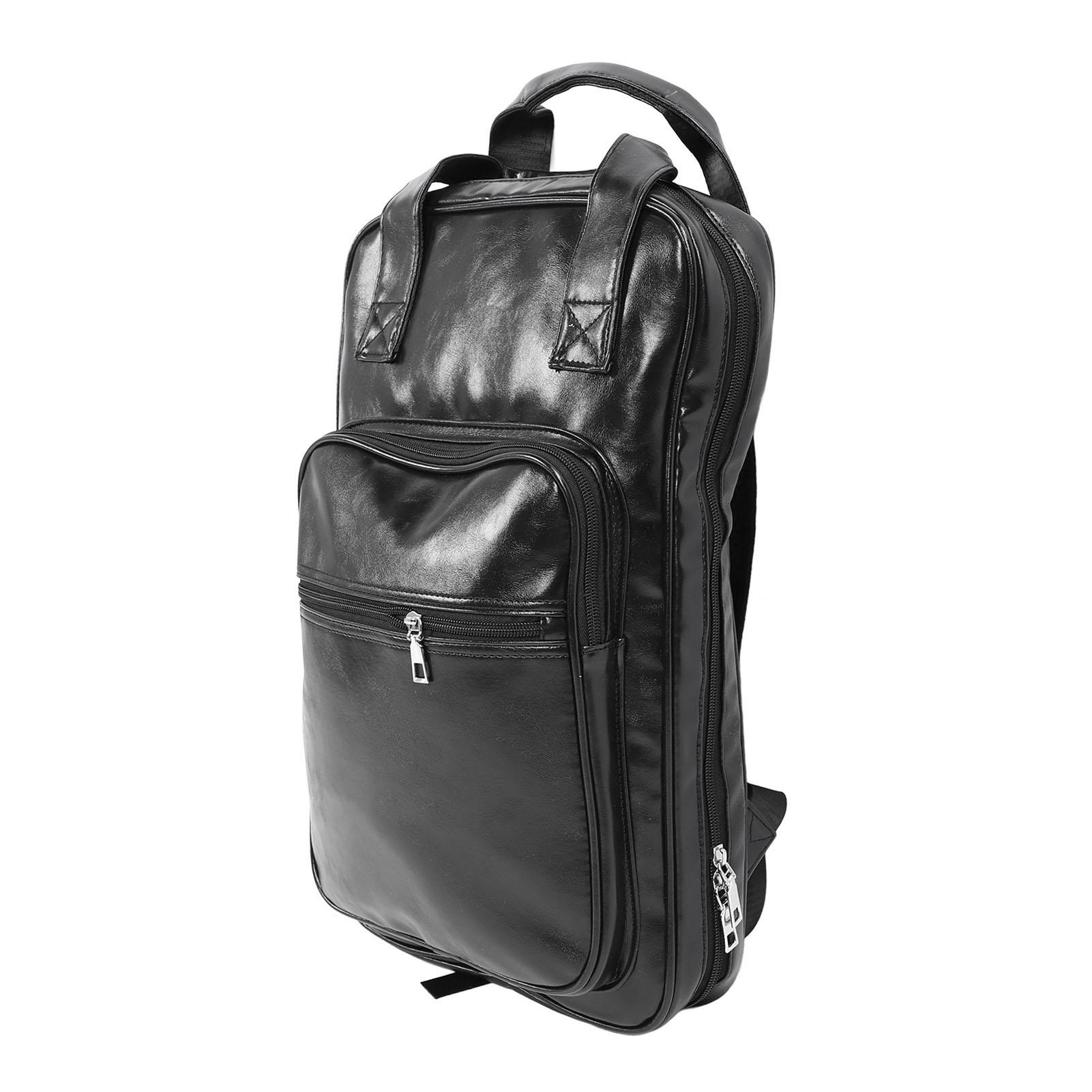 

Сумка для барабанных палочек Утолщенный многофункциональный чехол для хранения барабанных палочек из искусственной кожи, рюкзак коричневато-красного цвета чёрный