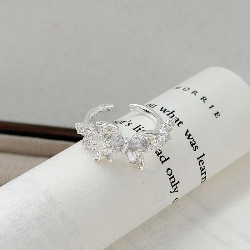 Wind Fashion Super Fairy Love Zir*****Pen Ring Niche High Sense Stacking Wearing Personalized Ring