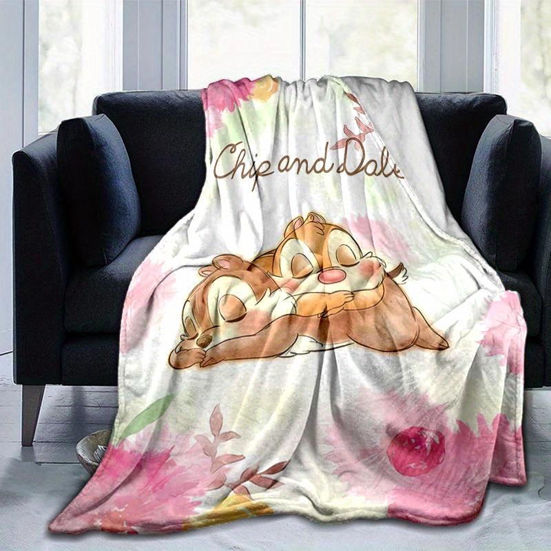 1pc. Cute Chip and Dale Cartoon Blanket, Seasonal Universal, Home Decoration, Throw, Plush Blanket, Soft Flannel Throw Blanket, Versatile &