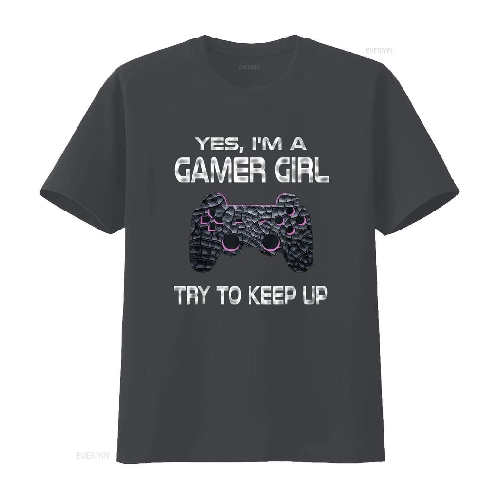 Gamer Girl Funny Quote Gaming Video Games Girls T Shirtns Shirt Vintage Washed Versatile Casual Breathable Stretched Unisex