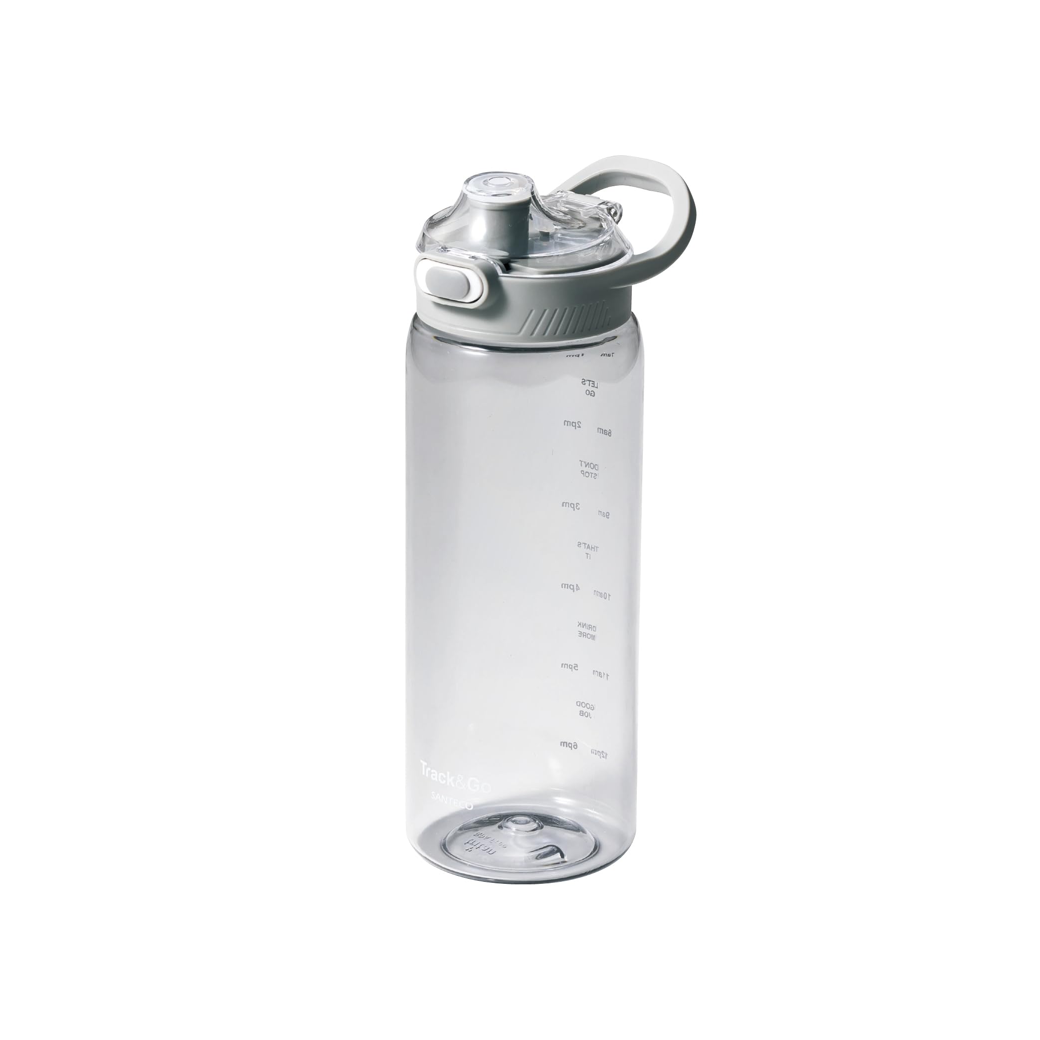 

CB Japan Santeco Track and Go Water Bottle with Time Marker and Memo Tritan Pad, Gray, One-Touch, Lightweight,