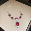 "High-End Luxury Drop Necklace and Earrings Set - European and American Niche Versatile Jewelry"