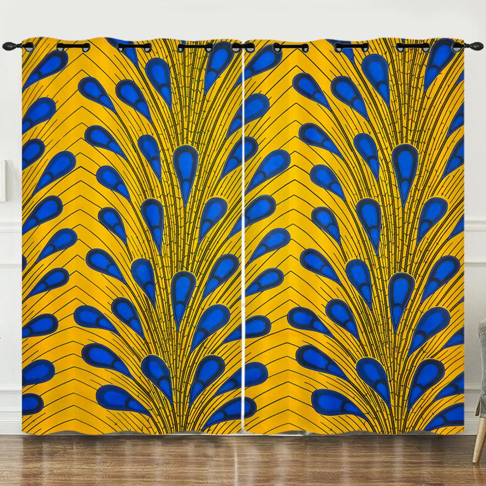 Curtain Cartoon Animal Peacock 3D Digital Printing Blackout Curtain Punching