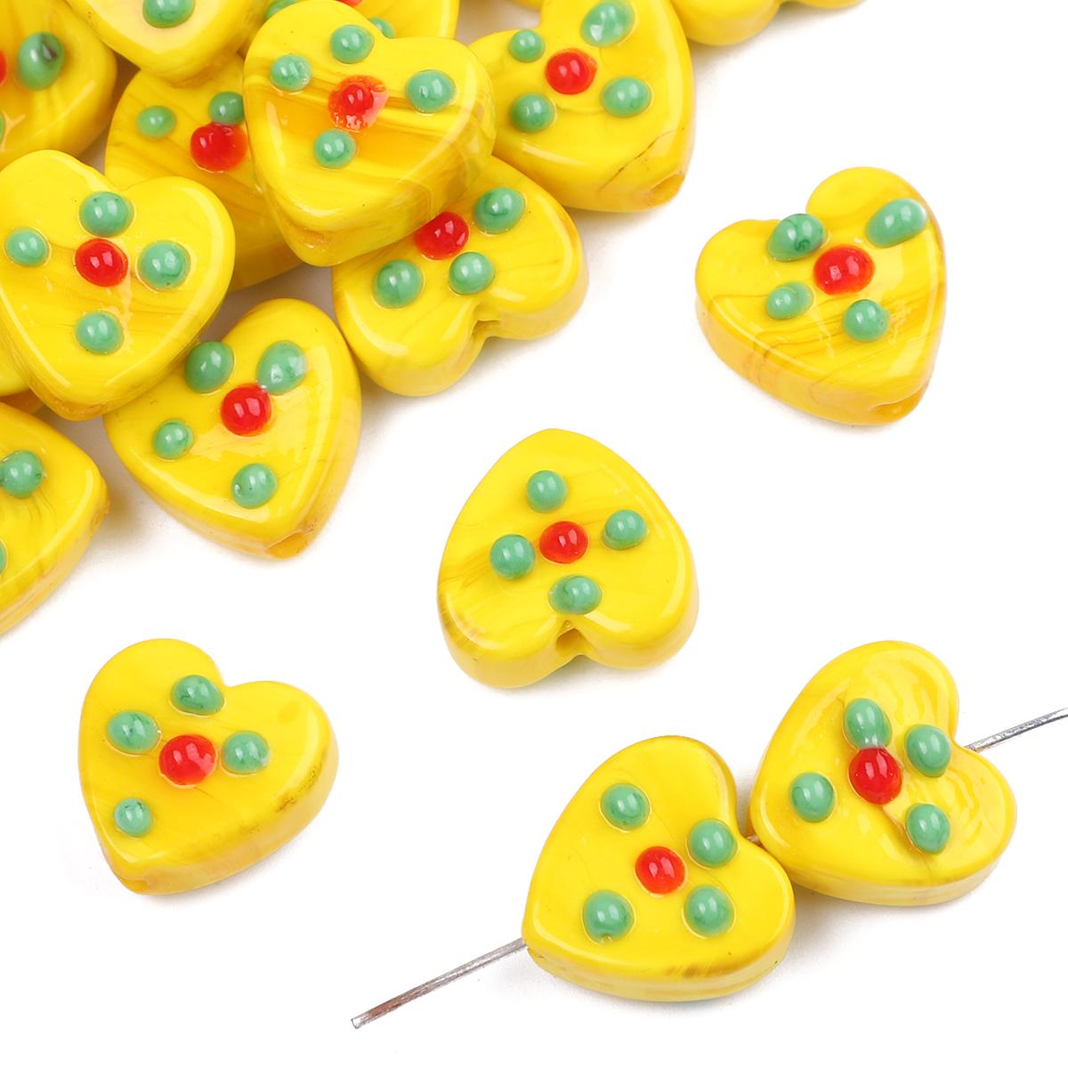 

Стеклянные бусины ручной работы 15x15 мм 1 шт. для изготовления ювелирных изделий своими руками, аксессуары жёлтый