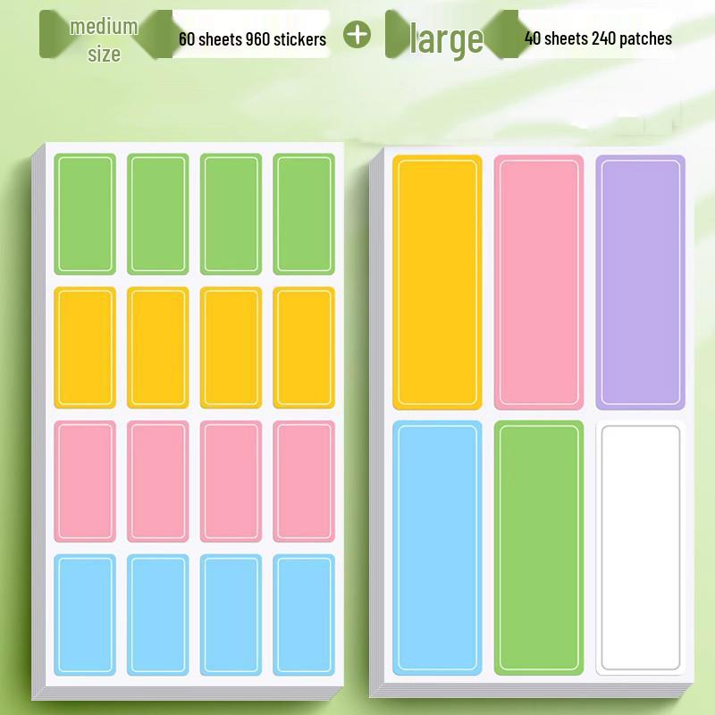 Cute Waterproof Self-Adhesive Color Label Stickers - Writable for Office and Price Marking Tasks