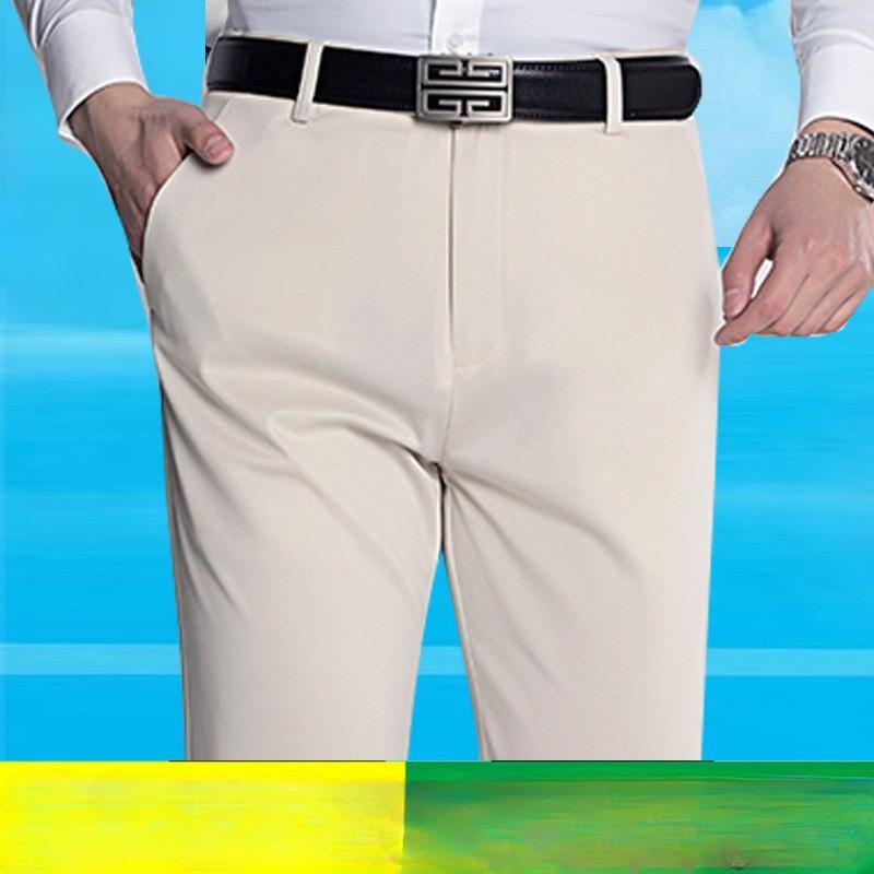 Elastické pánské oblekové kalhoty Tenké rovné nohavice Kalhoty Odolné proti vráskám Nežehlivé Streetwear Pánské kalhoty Business