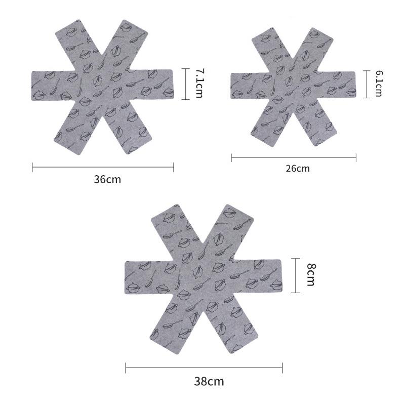 

3/12pcs Pot and Pan Protectors Pot Dividers Pad Non-woven 3 Sizes Pans Separator Pads for Protecting Separators Pads Cookware 3pcs