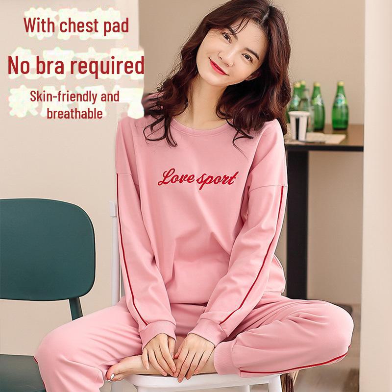 Women's Long-Sleeve Padded Pajamas, Cute Cartoon Style, Large-Size, Spring & Autumn Homewear, 2024 New Collection.