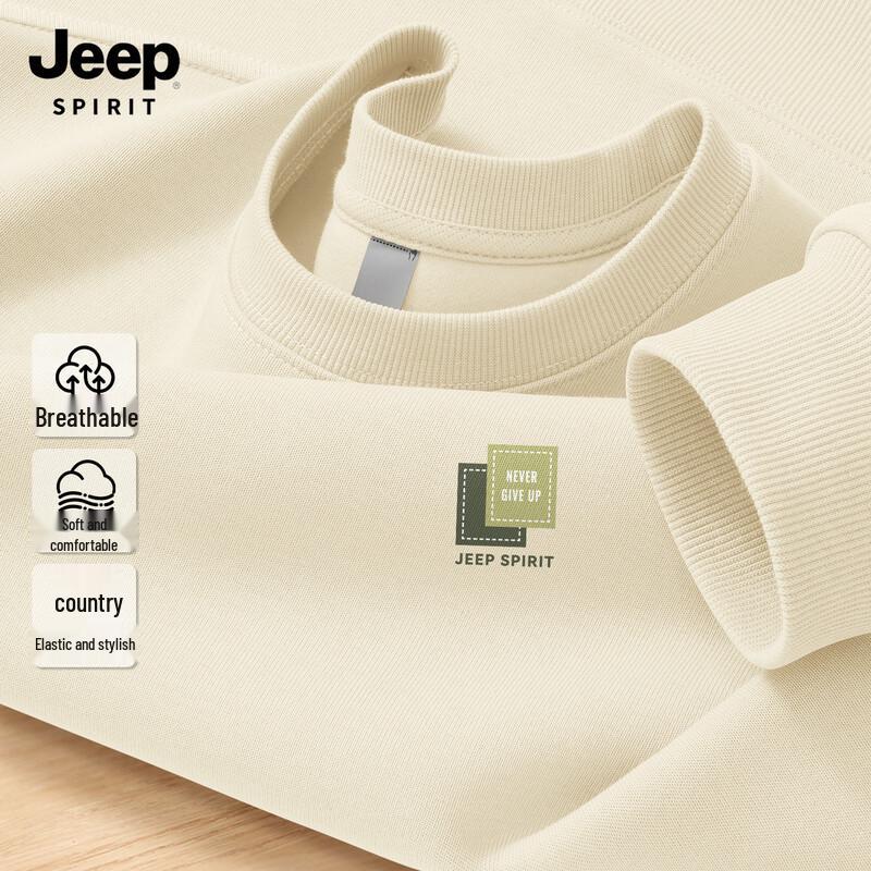 JEEP SPIRIT Men's 2026 Spring/Autumn Casual Round Neck Sweatshirt