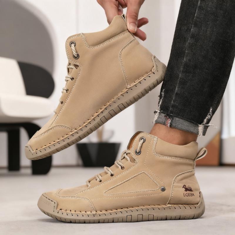 Men's Handmade Leather Casual Shoes Men Designers Comfortable Soft Loafers Outdoor Breathable Fashion Male Shoes Mosinka Shoes