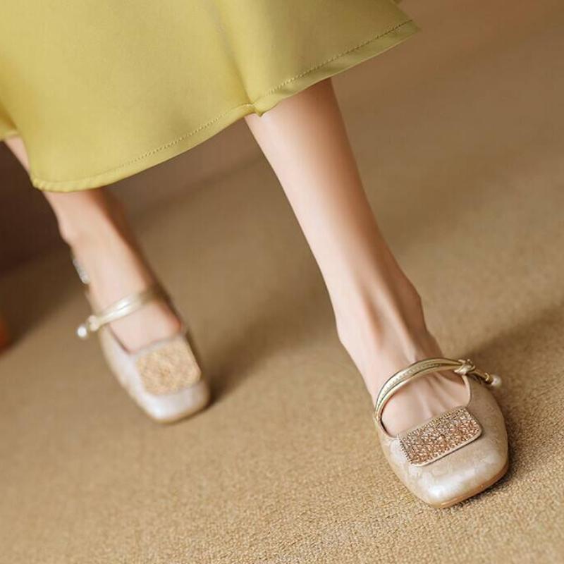 Fashion Crystal Luxury Square Toe Slippers Women Sandals High Heels Mules Shoes Summer Designer 2025 Brand Sexy Chunky Pumps Flip Flops