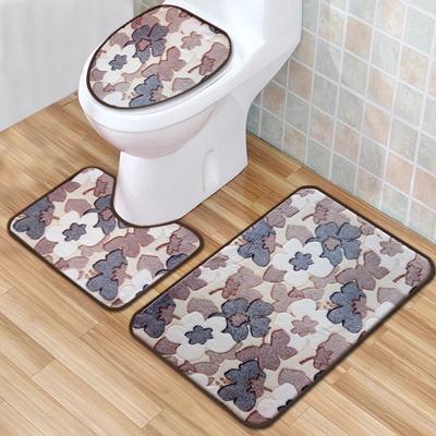 Toilet Floor Mat Three-Piece Door Mat Absorbent Carpet Bathroom Bathroom Non-Slip Foot Mat