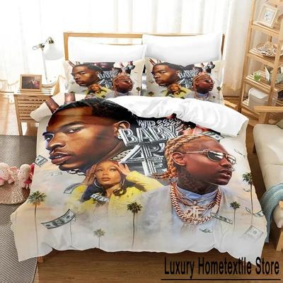 Rapper lil baby Juego de Ropa de Cama Niños Niñas Individual Matrimonial Queen Size Funda Nórdica Funda de Almohada Cama Niños Adulto Moda Textiles para el Hogar