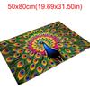 Non-slip Peacock Carpet Special-shaped Bathroom Floor Mat  for Living Room Tea Table Bedside