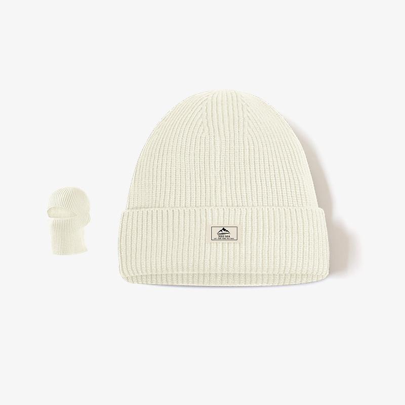 

2In1 Mask Beanies Hat Kintted Thicken Winter Ski Balaclava Full Face Mask Thermal Windproof Coldproof Running Earmuffs Hat A4