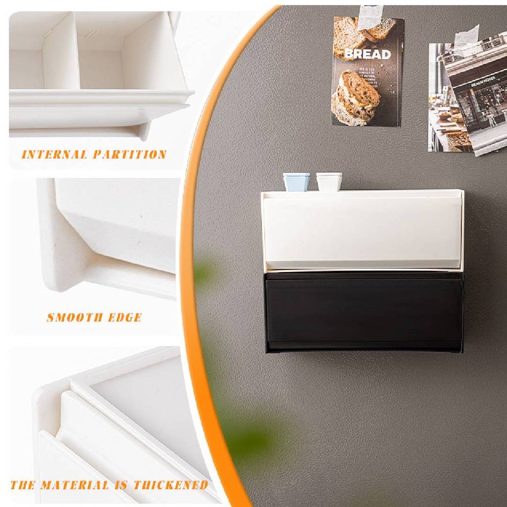 Rectangular Magnetic Storage Box With Lid For Kitchen And Bathroom Organization
