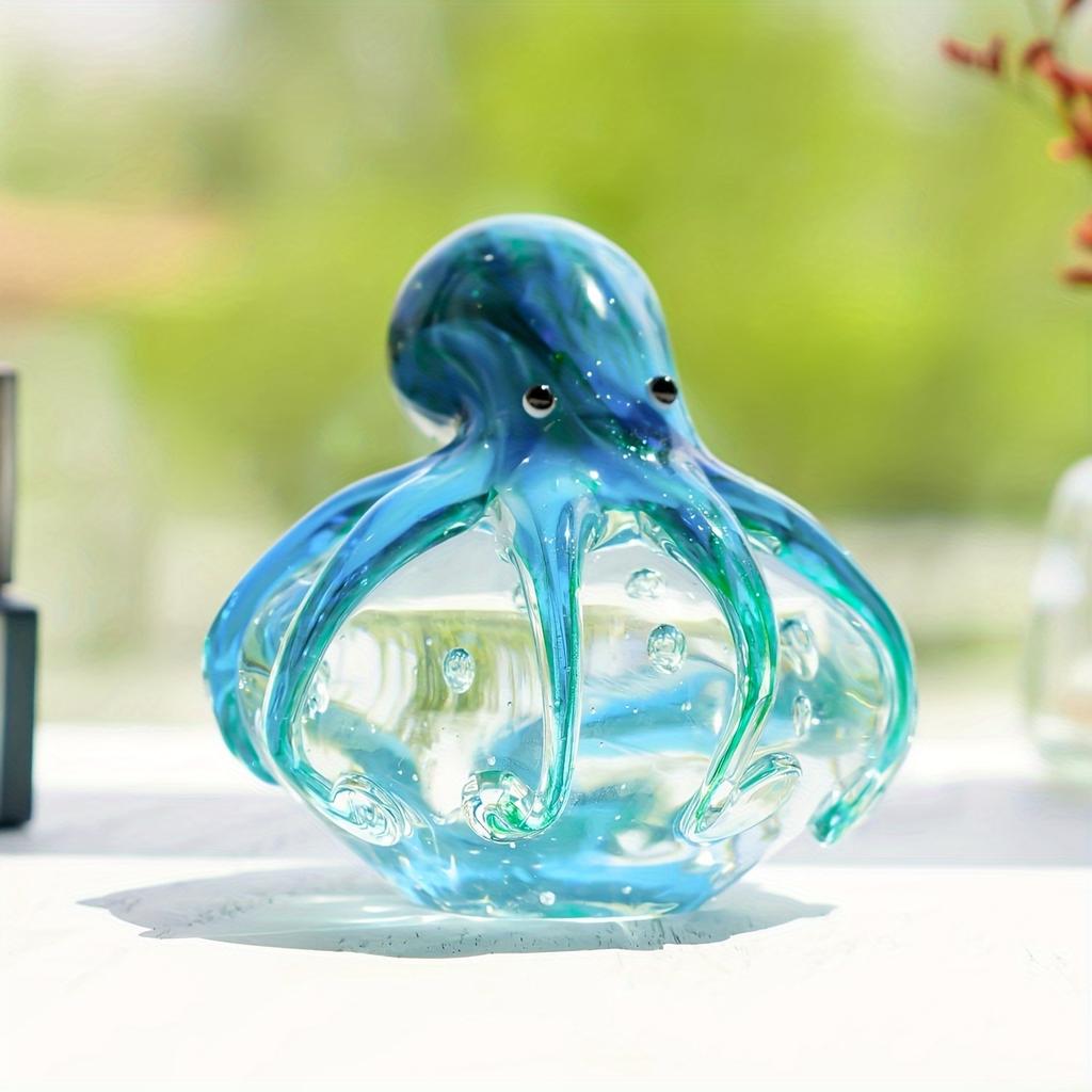 Handgefertigtes Oktopus-Ornament aus Glas: Charmanter Briefbeschwerer und Dekoration, perfekt für Zuhause und als Geschenk, geeignet für alle Zimmertypen