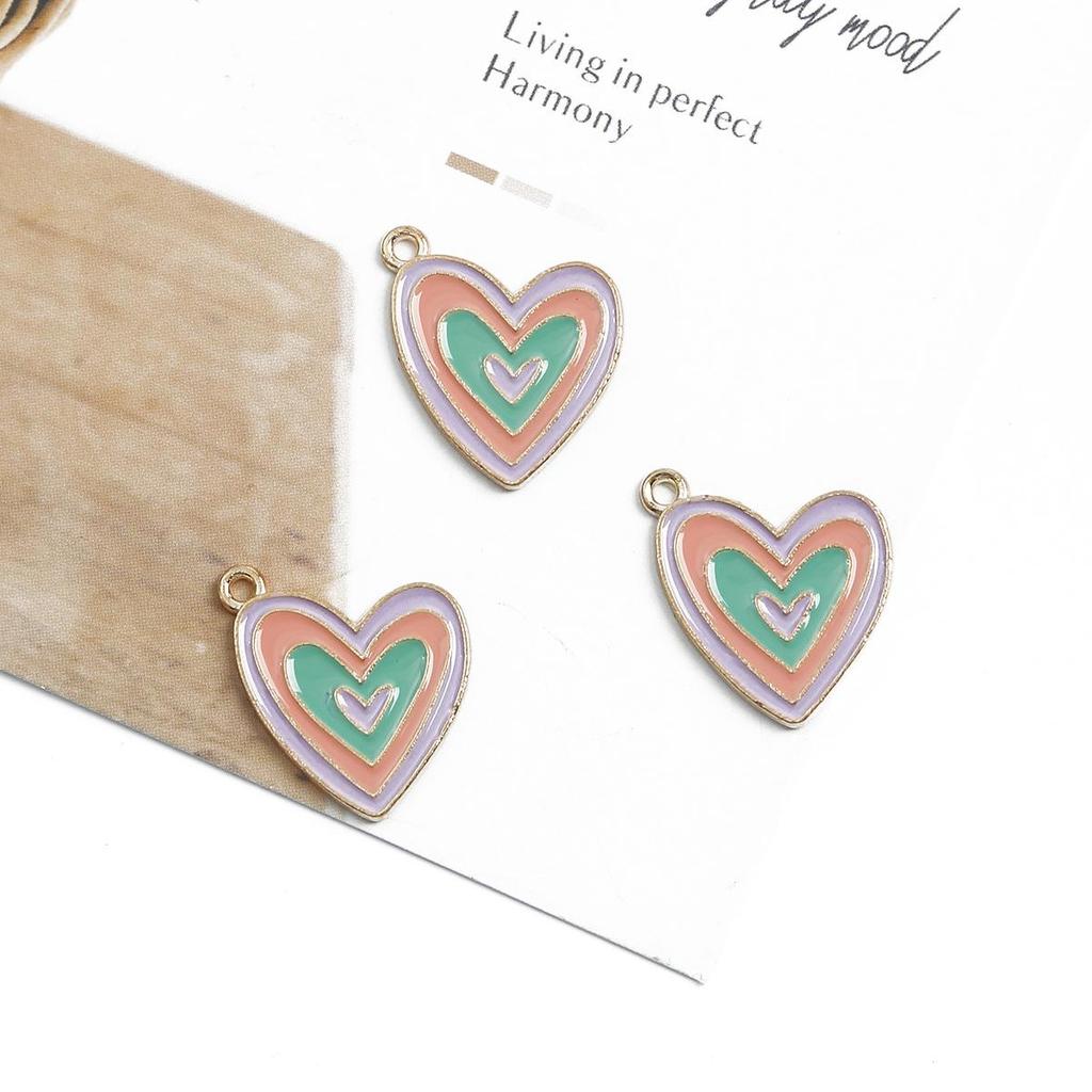 4Pcs Multiple Styles Alloy Metal Drop Oil Colorful Accessories For Jewelry Component Making DIY Necklace Bracelet Earring