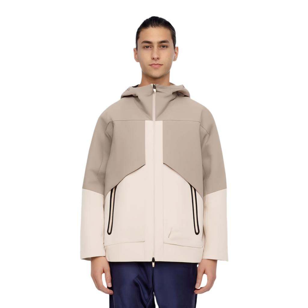 Anta Serie Allenamento Sportivo Casual Minimalista Giacca con Cappuccio Color Block Uomo Giacca Latte-Caffè-Grigio Mandorla-Caffè 152517638S-1