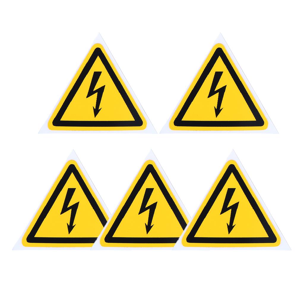 5Pc PVC Warning Signs Sticker Logo Security Safety Labels Water-Resistant Oil-Proof Warning Tag Wall Machine Sticker 25/50/100mm