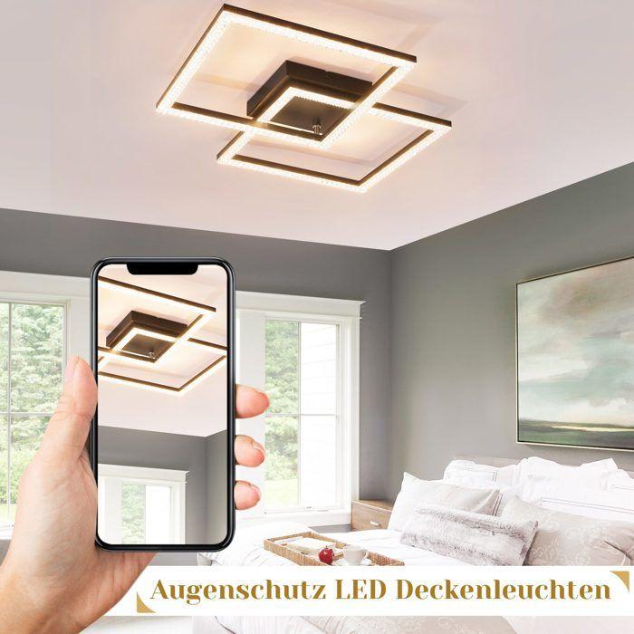 Plafonnier LED - NETTLIFE - Cristal 24W - 46 cm - Noir - 3000K Blanc chaud