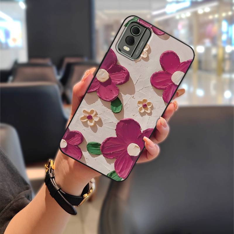 Silicone Fashion Design Phone Case For Nokia C32 Phone Pouch Back Cover Anti-dust Cartoon Full Wrap Waterproof TPU Cute