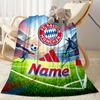 Bayern Munich Soccer Poster Customize Your Name Blanket Cozy Personalized Blanket Comfortable Perfect for Office Chair Bedding Nap Livingroom