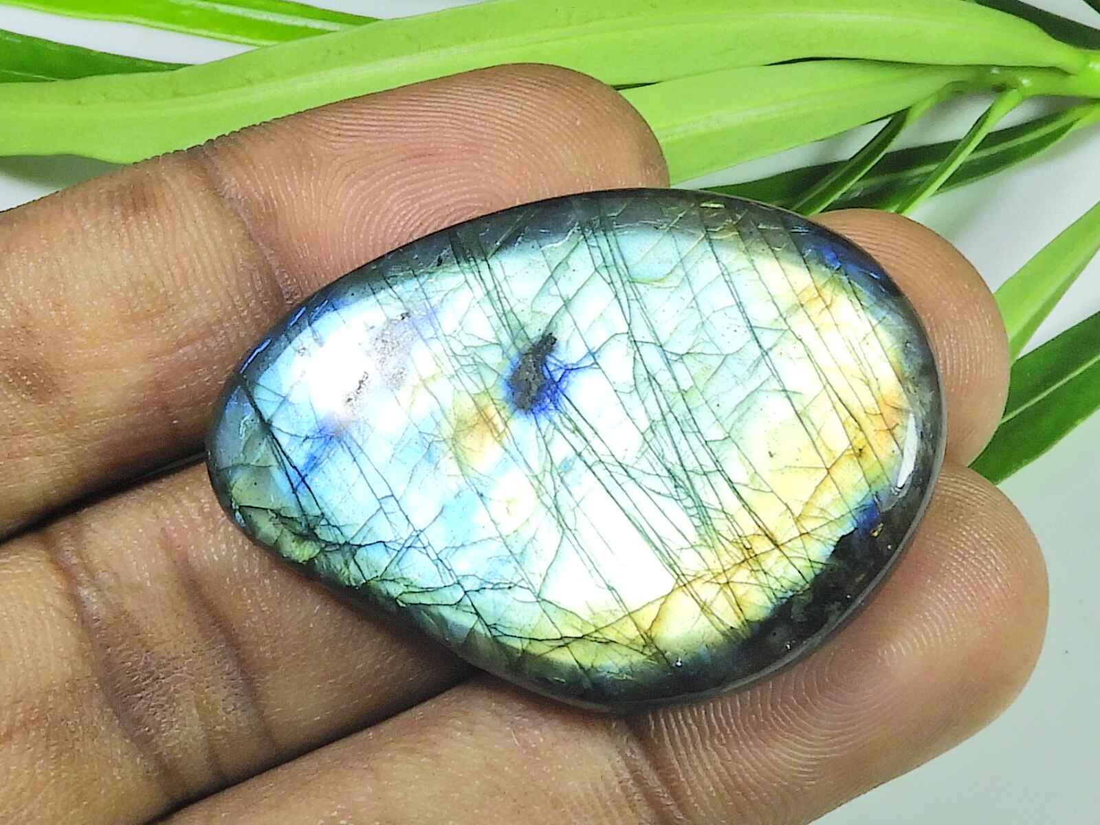 

29X40MM Multi Fire Labradorite Fancy Cabochon Loose Natural Gemstone 75Cts. SK-3986
