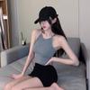 Women's Halter Neck Sleeveless Tank Top Slim Fit Solid Color Cropped Camisole 2026 Summer Sexy Inner Layering Basic Top