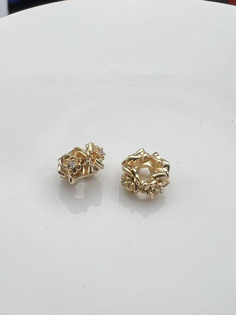 14k Roségold Abstandshalter Perlen - Farbbeständig 8/10mm für DIY Perlenarbeiten