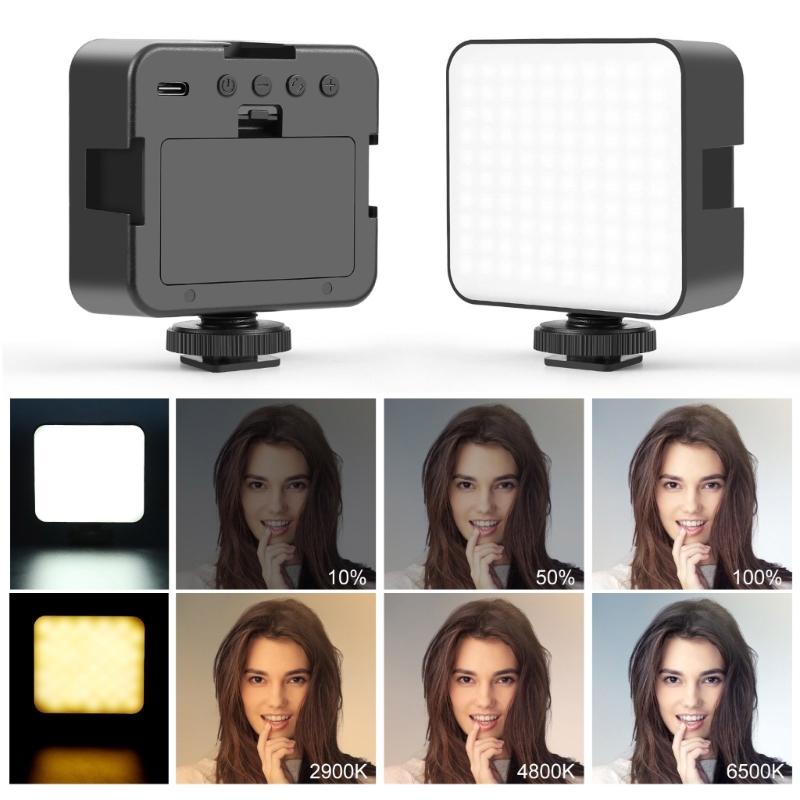 100 LED Mini Portable Photography Light 2900 6500K Adjustable Brightness 240LM USB C/2A Battery Power For Macro Video