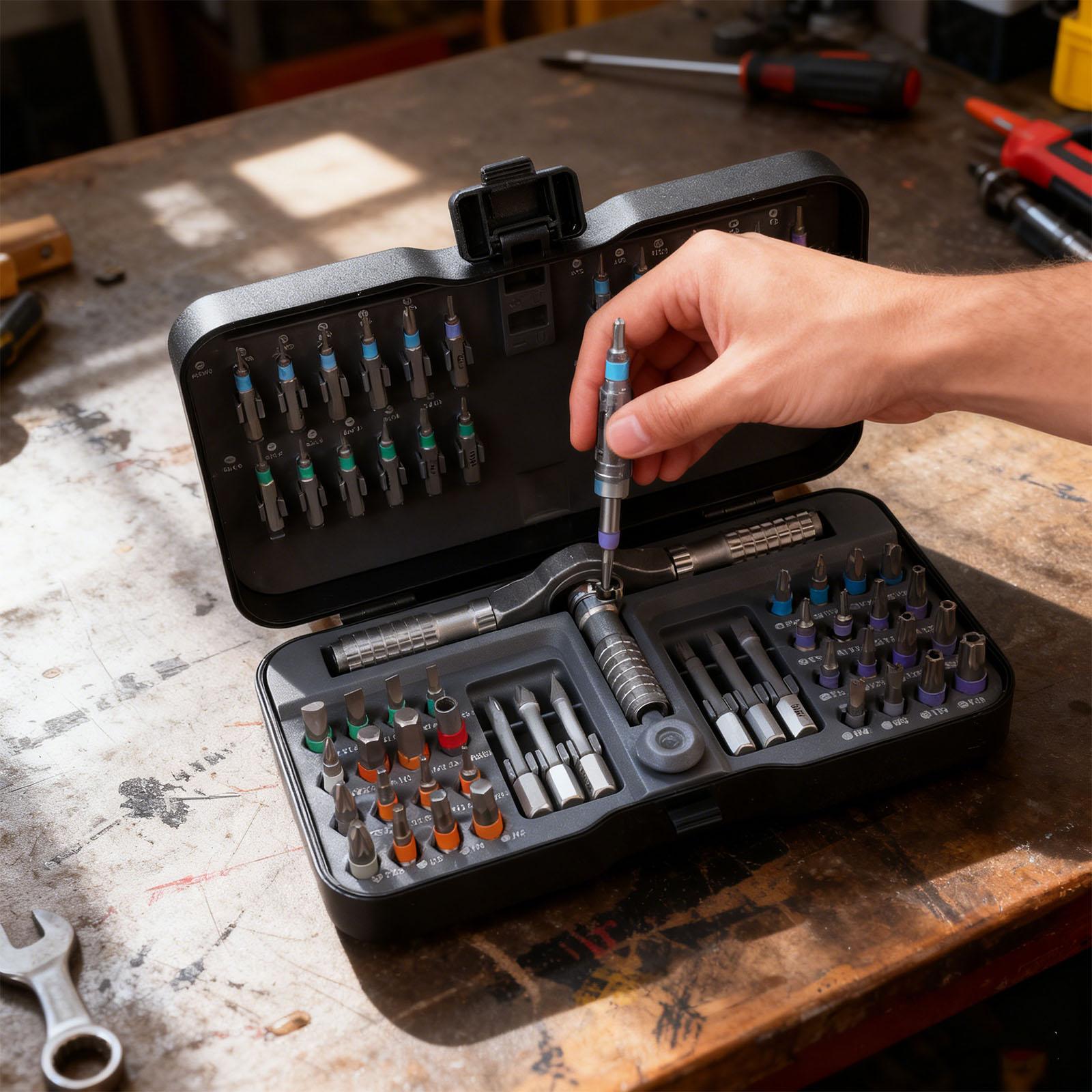 

Strong 66 In 1 Twist Screwdriver Set Adjustable Handle for Tight Sectors Home And Expert Use Screwdriver Collection 1