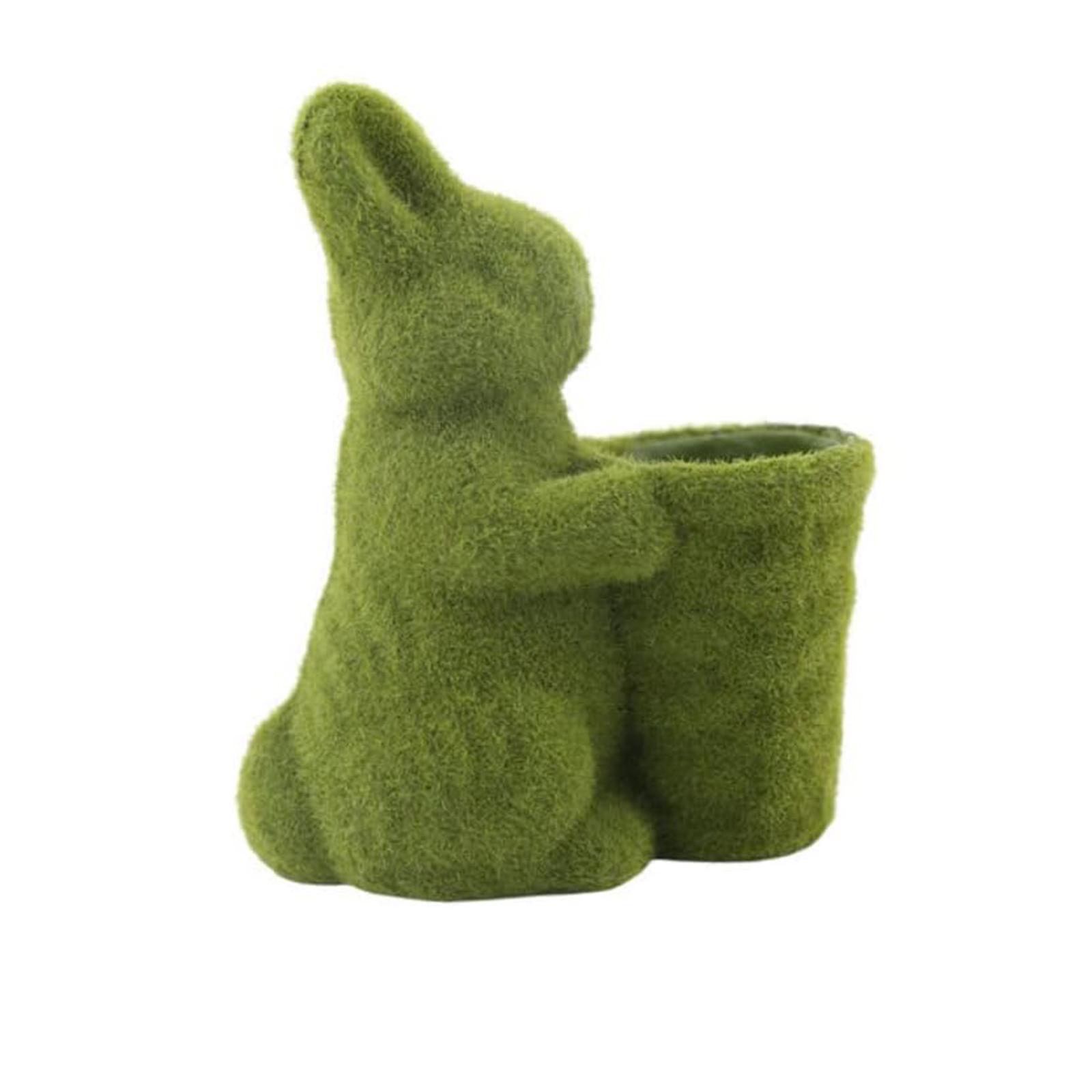 

Flocked Decorative Bunny Planter Pot Cute Easter Flower Pot For Home Garden Patio Desk Decor Unique Design