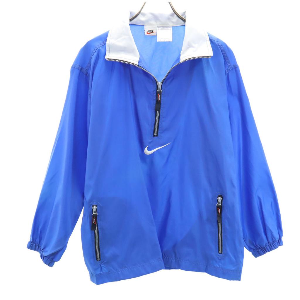 NIKE 90s 00s White Tag Old Half zip Windbreaker M blue pullover Men's Used