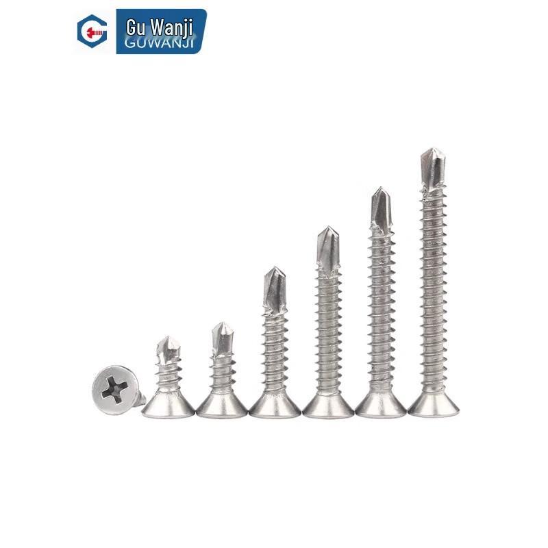 GUWANJI 410 Stainless Steel Phillips Flat Head Self-Drilling Screw