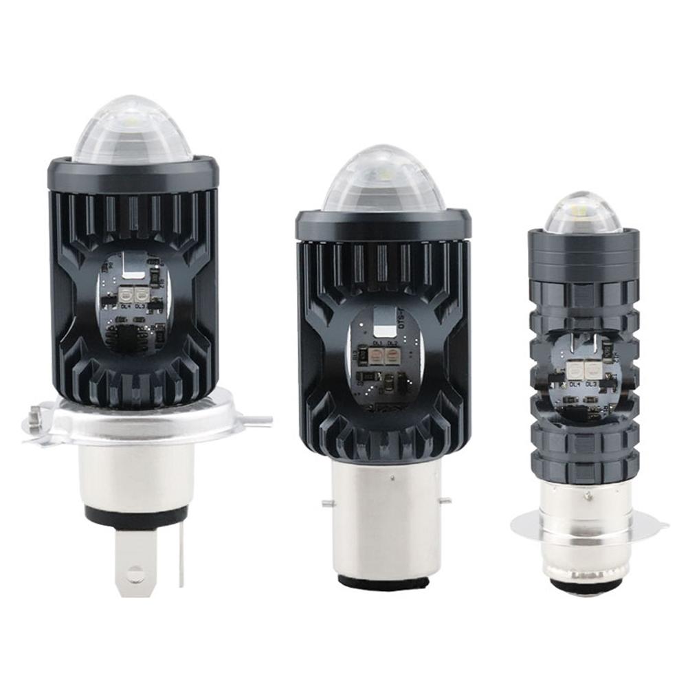 Motorcycle LED Headlight 3030 Chips Strobe Flash Beam Scooter Motorbike H4 BA20D PX15D Headlamp Headlight Bulbs