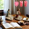 Heart Silicone Tray Mold Heat Resistant Easy Demolding Heart Plate Silicone Mould For Rosary Stand Soap Jewelry Tray