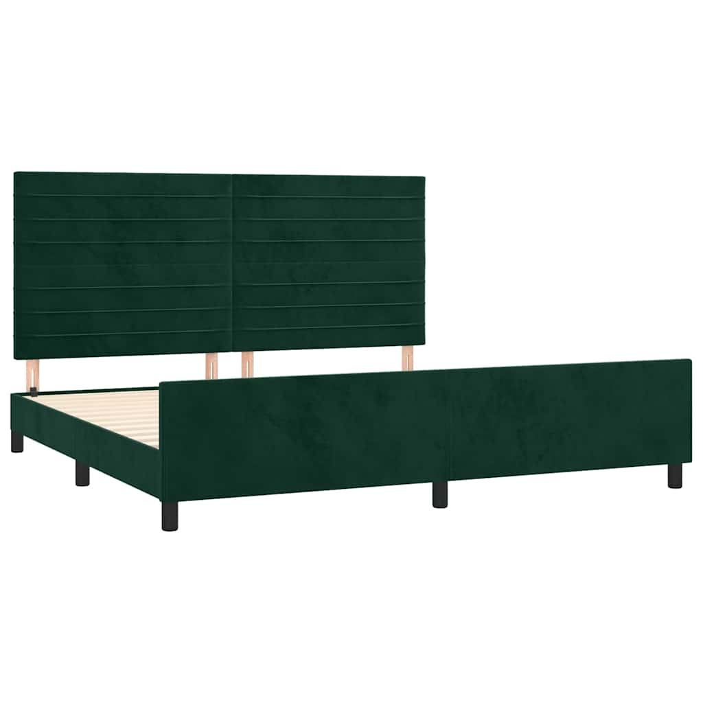 Bed Frame without Mattress Dark Green 200x200 cm Velvet
