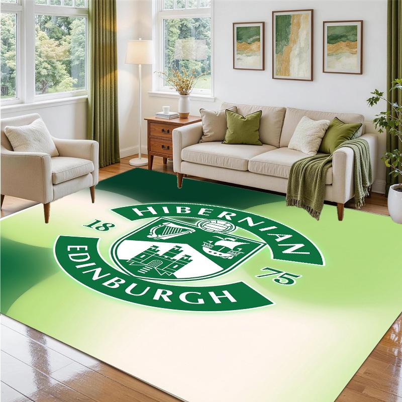 Hibernian FC Design Crystal Velvet Rug Soft Decorative Mat for Bedroom Entrance