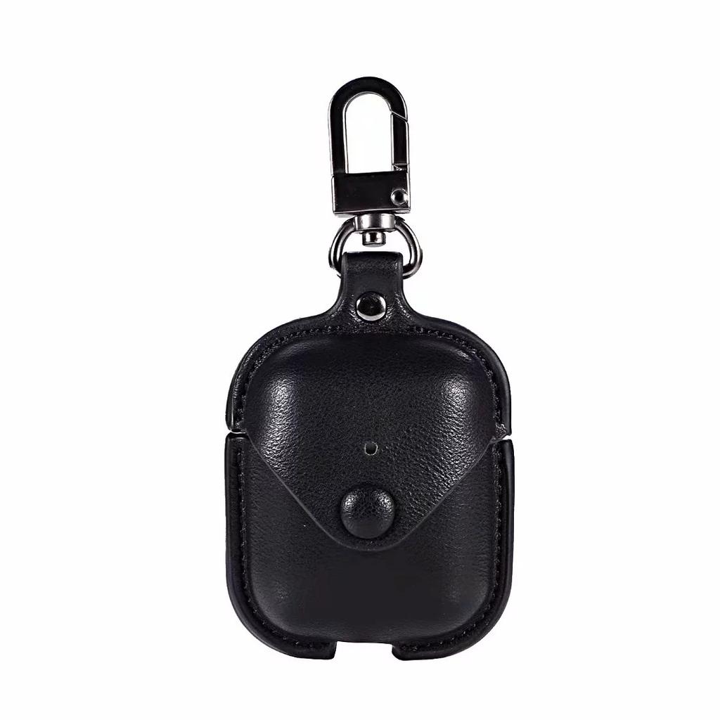 Applicable AirPods Earphone Case Retro Crazy Horse Pattern Flip Earphone Storage Leather Case Portable Hook