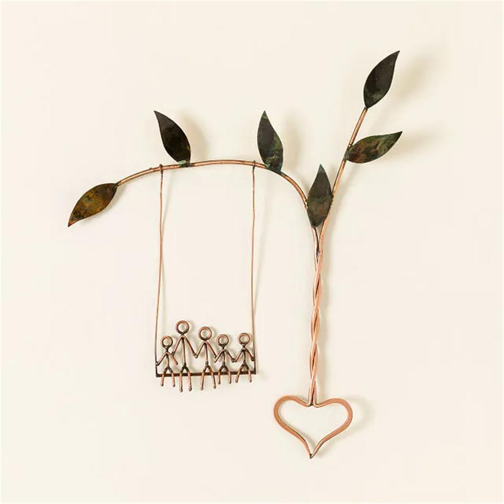 Rooted in Love Swing Sculpture Wall Decor Wall Hangings Metal Wall Art Couples on Swings Wall Hanging Decor for Home