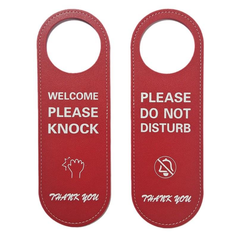 Leather 'Do Not Disturb' Door Hanger for Office