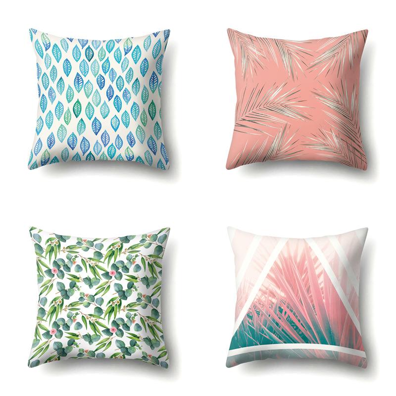 Polyester Pillowcase Plant Fresh Car Decoration Home Printed Pillowcase Sofa Cushion Cover