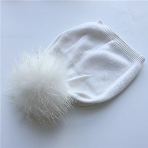 Real Raccoon Fur Pom Pom Knitted Hat Women Beanies Cashmere Winter Hat Female Girl Cotton Skullies Wool Beanie Hat