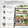 Floor-Standing Multi-Tiered Iron Flower Stand & Storage Rack