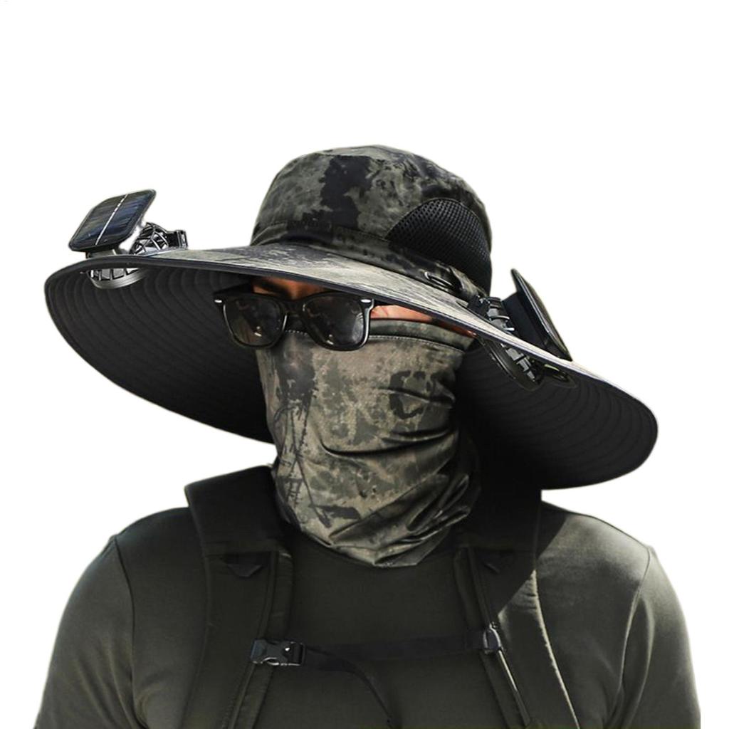 Fan Hat UV Protection Outdoor Fishing Hat With Solar Fan Rechargeable Breathable Visor Cooling UV Protection Fishing Accessories